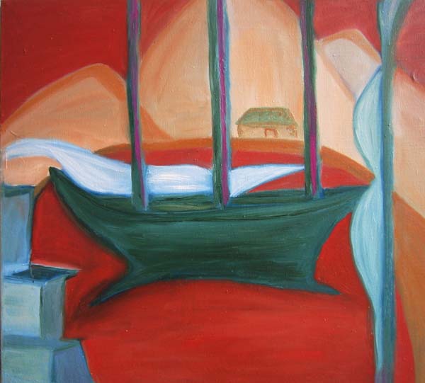 Shipping oil on canvas 54 x 53 cm