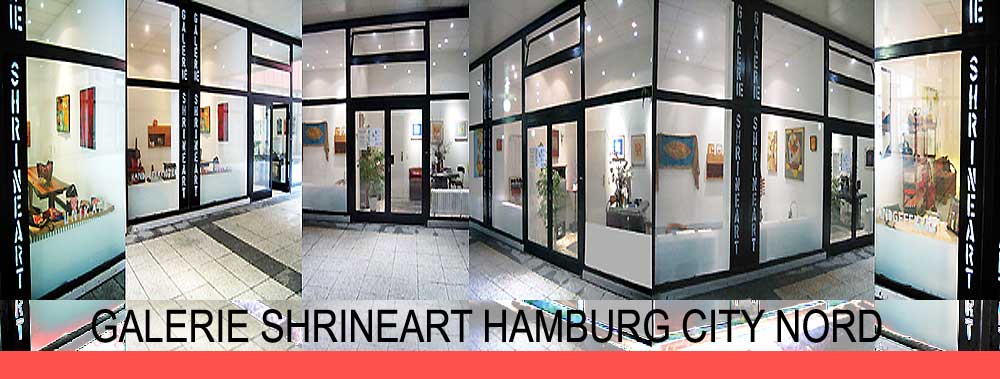 Galerie ShrineArt Hamburg City Nord. Upcycling Möbel, Malerei, Rauminstallationen, Fotografie und mehr. Überseering 23-25 geöffnet Mo - Fr von 12-18 Uhr