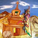 Tibet Stupa mixed media 2014