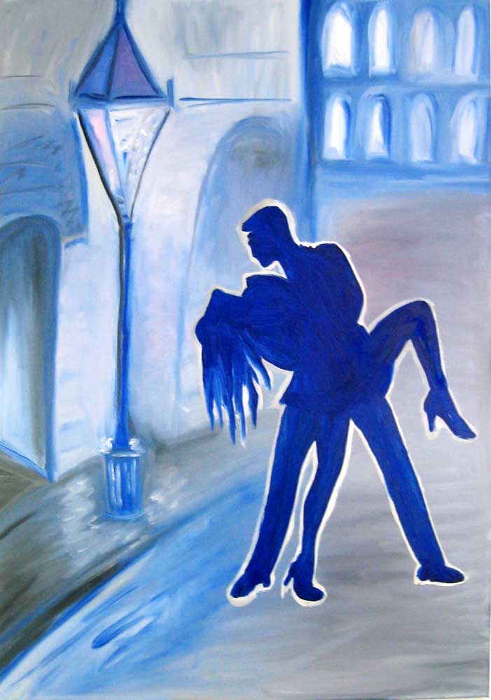 Dancing in the street oil on canvas