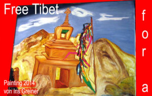 Tibet Stupa Oil on canvas