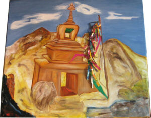 Stupa mixed media von Iris Greiner